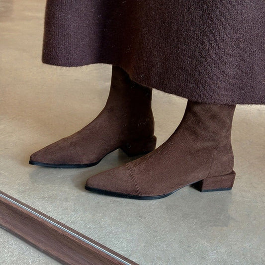 Albertina | Botines de tacón bajo con cremallera trasera