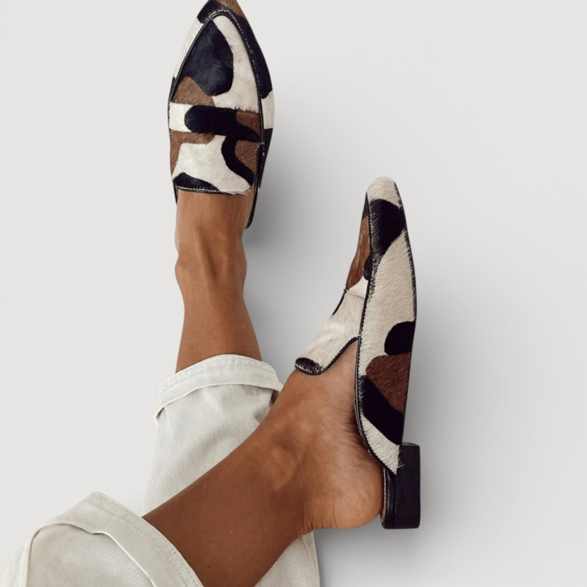 María | Mocasines con estampado vaca