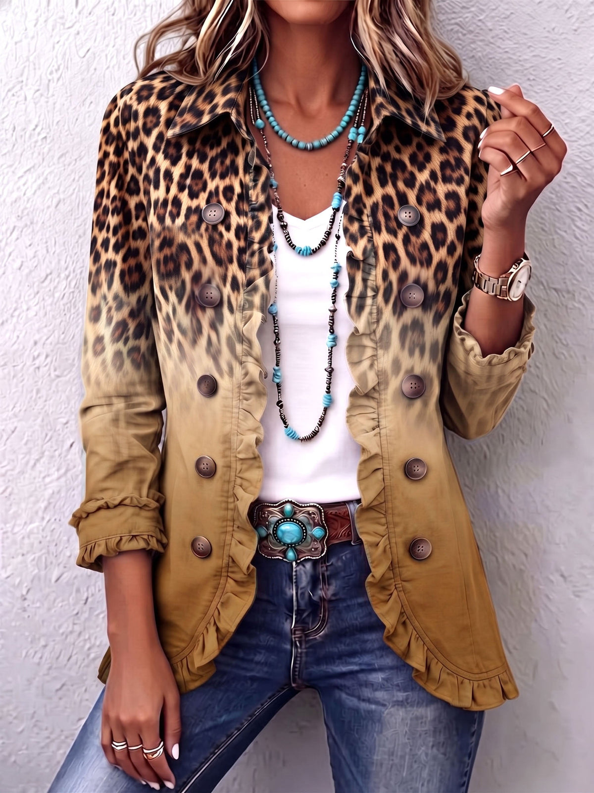 Chaqueta blazer de leopardo Trinidad