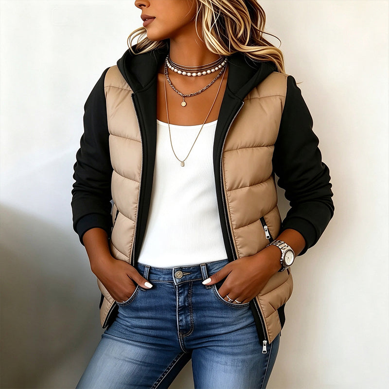Noa | Chaqueta acolchada con capucha color block