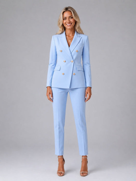 Verdiana | Traje sastre cruzado con solapa de pico y pantalón tobillero