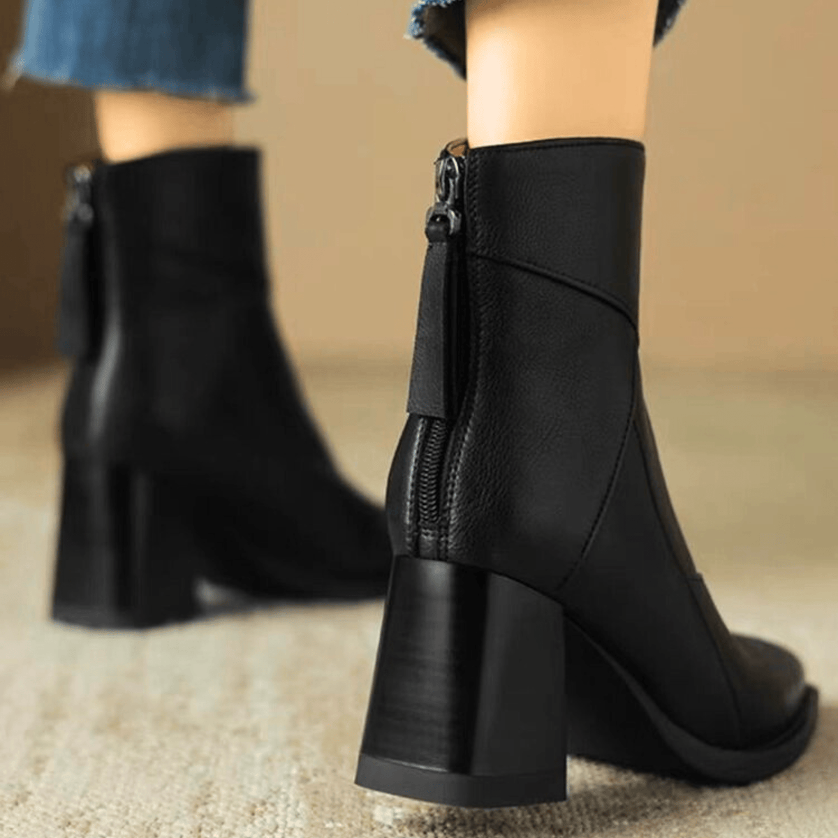 Samira | Botines con tacón ancho esculpido