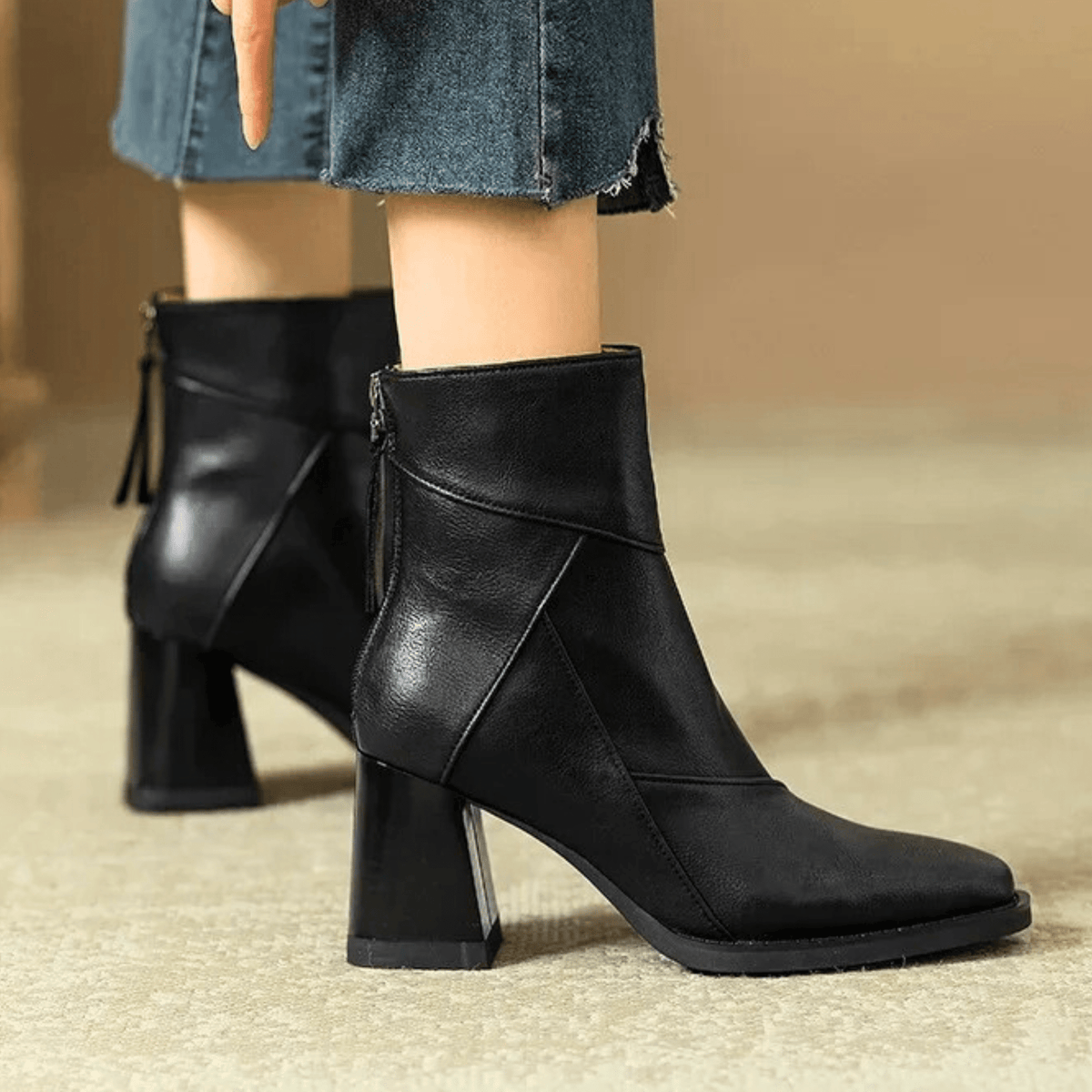Samira | Botines con tacón ancho esculpido