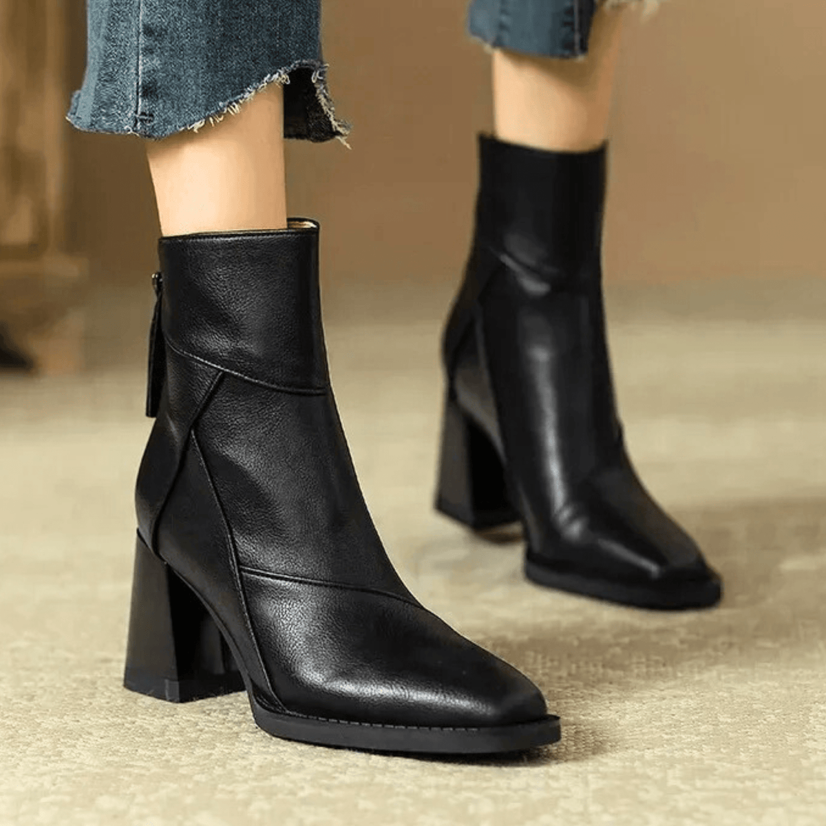 Samira | Botines con tacón ancho esculpido
