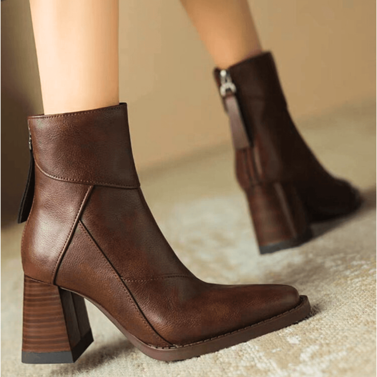 Samira | Botines con tacón ancho esculpido