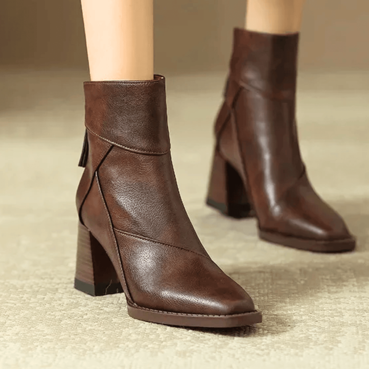 Samira | Botines con tacón ancho esculpido