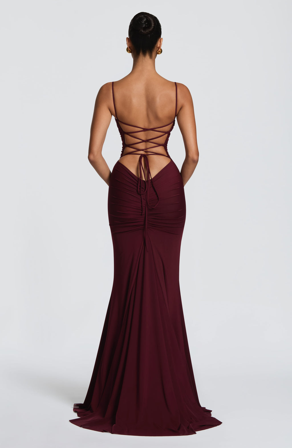 Vestido con espalda descubierta - Zaria en cereza - vista 2