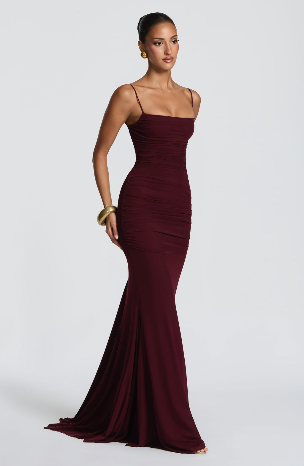 Vestido con espalda descubierta - Zaria en cereza - vista 3